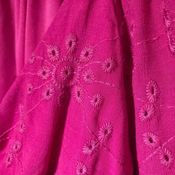 EUC SOFIE JEANS BY SOFIA VERGARA PINK V NECK BABYDOLL BRODERIE ANGLAISE TOP XXL - Picture 9 of 16
